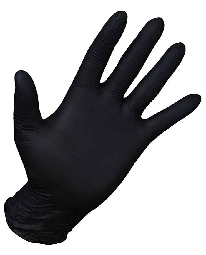 Guanti monouso in nitrile Walking Nitrico nero taglia S 6-6,5