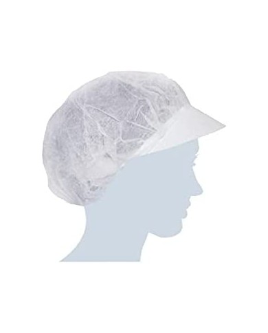 Cuffie Retina Monouso in TNT Bianche con Visiera 100 Pezzi
